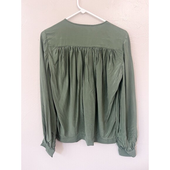 DVF Silk Long Sleeve Ballon Sleeves Pullon Blouse Boxy Size 4 Small Top Shirt - Picture 5 of 9